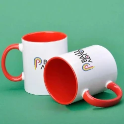 Чашка для сублимации Sublime белая с лого цветная внутри и ручка 330 мл